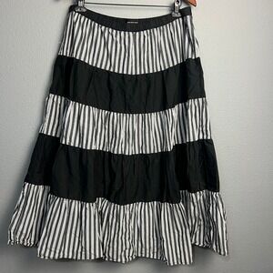 Who What Wear Women's Skirt Sz 16 Striped Tiered Cotton Maxi Long Elastic Waist